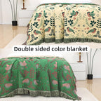 Boho Throw Blanket for Bed, 100% Pure Cotton Ultra Soft Rustic Quilt, Farmhouse Decor Bed Blankets, All Season Rustic Throw for Sofa Couch Chair(80''x 90'', Bird B)