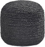 Anji Mountain Pouf Ottoman Foot Rest, Handmade Ottoman Pouf, Comfortable Foot Stool, Decorative Floor Seating for Living Room Decor, Bedroom & Home Décor Accent - Midnight Curl