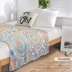 Boho Floral Throw Blanket Abstract Mid Century Mandala Bohemian Blanket for Sofa Bed Couch Chair Or Dorm 30"x40"