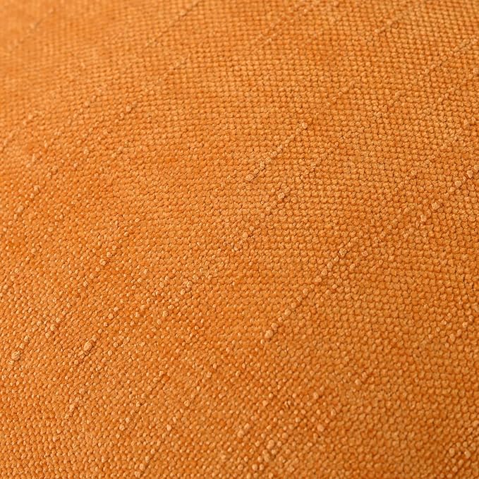 Set of 4 Soft Textured Decorative Throw Pillow Covers 20x20 Inch Cozy Farmhouse Cushion Cover Square Accent Pillow Cases for Bed Couch Sofa Living Room, Orange