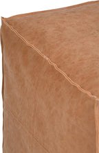 SIMPLIHOME Brody Square Pouf - 18 inch Wide Upholstered Vegan Leather Ottoman in Distressed Brown, Boho Footstool, Coffee Table or Extra Seating for Living Room or Bedroom, Assembled