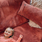Stuffed Animal Storage Bean Bag Cover (No Filler), Corduroy Kids & Toddler Bean Bag Chair for Teens & Adults, Toy Storage Organizer, Comfy Sofa for Playroom (Coral Red, Kids (Cover Only）)