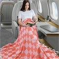Lightweight Woven Throw Blanket Large Soft Travel Essentials Airplane Accessories Long Flight Necessities Airport Must Haves Plane International Flying Stuff Airline Items Oversea Umrah Need