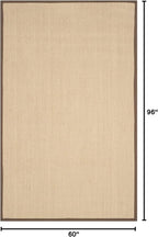 SAFAVIEH Area Rug 5x8 - Natural Fiber Collection - Maize & Brown, Sisal, Woven Design with Border (NF141C)