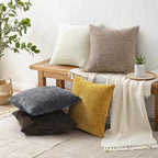 decorUhome Dark Grey Chenille Throw Pillow Covers 20x20 Set of 2 Textured Soft Cozy Slubby Couch Pillow Covers Modern Farmhouse Boho Decorative Pillow Cases for Bed Sofa Living Room