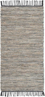 SAFAVIEH Vintage Leather Collection Runner Rug - 2'3" x 6', Grey, Handmade Boho Fringe Leather & Jute, Ideal for High Traffic Areas in Living Room, Bedroom (VTL203F)