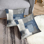 Emvency Set of 2 Throw Pillow Covers Modern Abstract Painting Blue White and Gray Decorative Sofa Pillow Cases Home Decor Standard Square 22x22 Inches Pillowcases