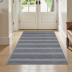 LIVEBOX Easy Jute Indoor Outdoor Rug 3x5 Front Porch, Washable Outdoor Rugs for Entryway, Gray Striped Geometric Rug for Living Room, Non Slip Carpet Door Mat for Front Door, Patio, Kitchen, Bedroom