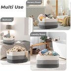 danpinera Large Woven Basket 25’’*16’’*16’’ 108L Woven Baskets for storage Baby Laundry Hamper, Cotton Rope Boho Decorative Storage Bin for Living Room, Nursery, Clothes, Pillows Gradient Grey