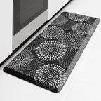 LuxStep Kitchen Mat Waterproof Kitchen Rugs for Floor Cushioned Anti-Fatigue Mat Non-Slip Standing Desk Mat Comfort Floor Mats for House Sink Office 17.3" x 39" Black