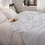 FOSSA Muslin Blanket with Fringe - 4-Layer 100% Cotton Gauze Super Soft & Breathable Throw -Lightweight Decorative Cooling Blanket for Bed, Sofa, Office -Oversize Queen Size 98" x 98" (Bright White)