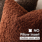 Foindtower 2 Pieces 18x18 Inch Hazel Brown,Faux Fur Throw Pillow Cover Accent Sherpa Furry Pillow Covers Fuzzy Soft Pillowcases Cozy Sheepskin Decorative Fleece Cushion Case for Bed Couch Living Room
