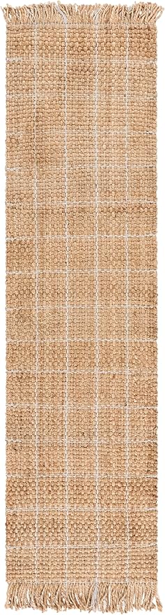 SAFAVIEH Natural Fiber Collection Area Rug - 2'3" x 8' Runner, Natural & Bleach Color, Handmade Jute, Ideal for Living Room, Hallway, Foyer, Entryway, Bedroom (NF602B)