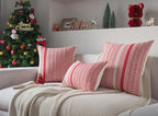 Christmas Pillow Covers 22x22 Inch Set of 2, Farmhouse Boho Christmas Decorative Couch Pillow Cases, Navy Blue Accent Pillows of Bed, Sofa Bedroom Living Room Home Decor Cushion Cove