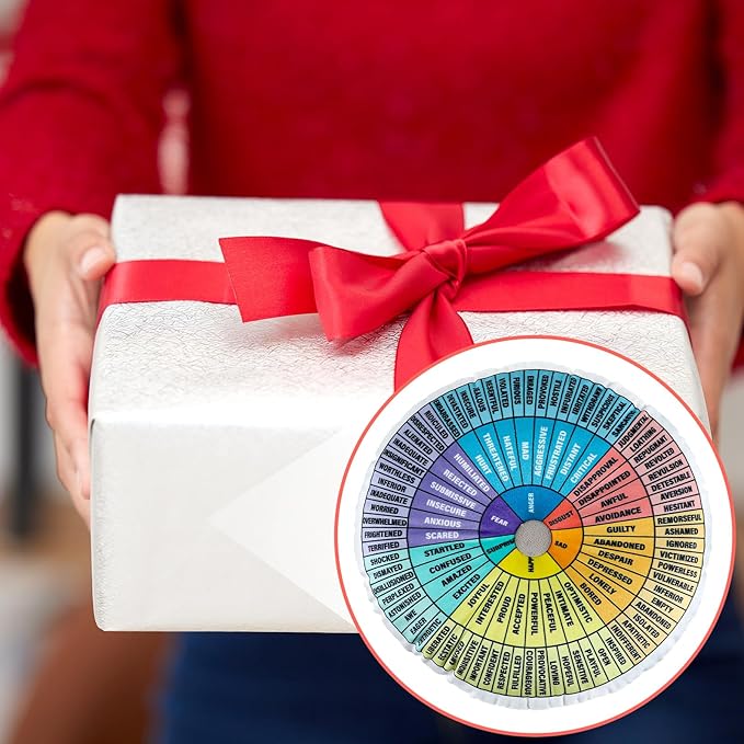 party greeting Wheel of Emotions Feelings Pillow Round Velvet Feelings Wheel Emotion Throw Pillow Circle Seating Floor Cushion for Office Home Room Sofa Decor Counselor Physical Therapist Gifts