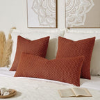 Kevin Textile Fall 14x36 Inch Long Lumbar 1 Pack Fall Boho Decorative Throw Pillow Cover Soft Striped Corduroy Rectangle Cushion Case Farmhouse Solid Color Accent for Living Room Couch Sofa Bed, Rust