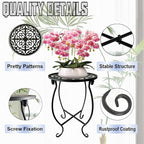 Plant Stand Indoor Outdoor, Set of 2 Metal Plant Stand for Indoor Plants Iron Art Flower Pot Holder Stand Decoration Shelf Racks for Single Planter Use in Garden Patio Corner
