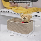 COMFY-HOMI 11.5"x7.5"x4.7" Storage Baskets for Organizing | Cotton Rope Woven Basket | Toy Storage Bin Box | Basket for Shelves, Closet Organizer Bin, Decorative Closet Shelf, 1 Pack all brown