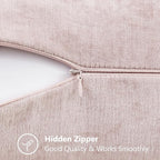 decorUhome Chenille Blush Pink Spring Valentine’s Day Throw Pillow Covers 18x18 Inch Set of 2, Decorative Soft Couch Pillow Covers Solid Dyed Accent Farmhouse Neutral Square Pillow Cases for Sofa