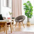 7ft Artificial Fiddle Leaf Fig Tree with Woven Seagrass Plant Basket, Fake Tree Indoor Faux Plant for Living Room Office Floor Home Decor (84 in)