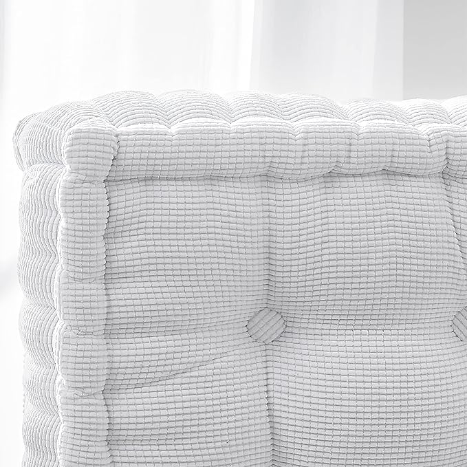DormCo Rainha - Ultra Thick Tufted Floor Pillow - Pure White
