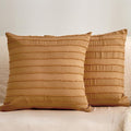 JELLYMONI 2 Pack Rust Pillowcases 18" x18", Soft Microfiber Striped Tufted Pillow Covers(Pillows are not Included)
