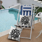 DFXSZ Black Grey Flower Pillow Covers 18x18 Inch Set of 2 White Gray Colored Throw Pillows Outdoor Waterproof Decor for Living Room Sofa Patio Funiture Garden Floral Polyester Pillow Covers 002I18