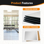Delma Wall Mirror,Full Length Mirror Tiles for Wall Decor, Modern Full Body Mirror for Home, Office, and Gym（Glass, 16''x12''x 6PCS）