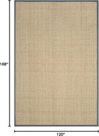 SAFAVIEH Area Rug 10x14 - Natural Fiber Collection - Large - Natural & Dark Grey, Seagrass, Basketweave Pattern with Border (NF114Q)