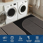 GarveeHome Modern Rainbow Easy Jute Runner Rug, 2x8 Runner Rug for Hallways - Non-Slip Indoor Outdoor Carpet, Washable for High Traffic Laundry Room, Kitchen, Entryway