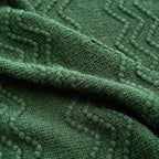 MIULEE Dark Green Knitted Throw Blanket for Couch Boho Textured Cozy Woven Blanket with Tassels for Sofa Chair Bed Living Room Acrylic Wave Pattern 50"x60"