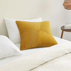 Topfinel Yellow Decorative Throw Pillow Covers 16x16 Inch Cute Boho Stripe Soft Corduroy Modern Farmhouse Spring Home Decor 2 Packs Pillow Covers for Sofa Living Room Couch Bed 40x40 cm