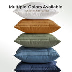 JELLYMONI 2 Pack White Pillowcases 12" x20", Soft Microfiber Striped Tufted Pillow Covers(Pillows are not Included)