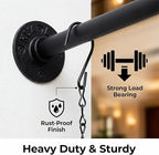 2 Pack Black Metal Pipe Plant Hanger Indoor with Hanging Chains, Industrial Window and Wall Mounted Hanging Rod Planter for Plants, Pots/Plants Not Included