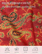 Achillea Reversible Paisley Pashmina Rave Scarf – Exotic Indian Shawls and Wraps for Evening Dresses, Festivals, All Seasons