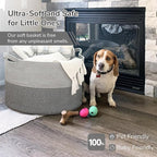 INDRESSME Extra Large Laundry Basket, Cotton Rope Blanket Basket for Nursery Living Room, Decorative Woven Storage Basket with Handles for Dirty Clothes, Toy Bin For Dog Toys, 21.7 x 13.8 inches, Grey