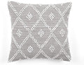 Lush Decor Adelyn Decorative Throw Pillow Cover, 20" W x 20" L, Light Gray - Square Pillow - Gray Diamond Pillow - Textured Pillows - Hygge Decor - Farmhouse Throw Pillows For Bed, Couch, Or Chair