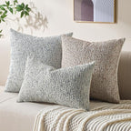 Decorative Couch Throw Pillow Covers 12x20 Set of 2 Blue Striped Soft Wool Pillow Covers Neutral Textured Boho Cushion Covers for Modern Farmhouse Sofa Bedroom Living Room Decor SY012-C12