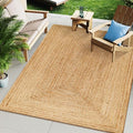 Handcrafted Jute Braided Rug 3x5 Feet - 100% Natural Jute Area Rug - Rustic Farmhouse Boho Accent Rug for Living Room Bedroom Kitchen Hallway Entryway Reversible Handwoven Floor Rug