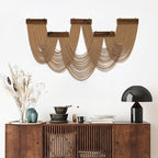 HVEST Large Macrame Wall Hanging Boho Decor, Brown Bohemian Macrame Wall Art Geometric Modern Craftsmanship Handmade Woven Tapestry for Bedroom Living Room Backdrop, 53W x 28L inches