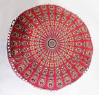 Large Mandala Medation Ottoman Pouf Cover Vintage Cotton Pouf Cover Traditional Hippie Cushion Cover Boho Living Room Decor Footstool Pet Dog Bed