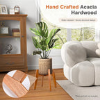 Acacia Wood Plant Stand for 9 Inch Pots, Mid Century Modern Indoor Plant Stand, Solid Hardwood, Non-Adjustable Flower Pot Holder for Home and Patio Décor