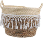 ABOOFAN Woven Planter Basket Indoor Plant Stand Plant Pot Boho Decor Natural Roped Flower Planter