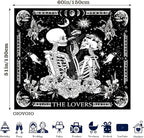 OIOVOIO The Lovers Tapestry Gothic Wall Tapestries Black and White Skeleton Mushroom Grunge Dark Witchy Wall Hanging for Home Decor Aesthetic Bedroom Living Room Dorm Decor (59"x51", Lovers)