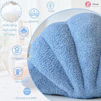 Dusty Blue Seashell Throw Pillows, Shell Shaped Throw Pillows, 13 Inch Soft Home Decorative Pillow Plush Cushion for Bed Couch Living Sofa Room Decor Accent Throw Pillow