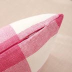 CARRIE HOME Light Pink Buffalo Plaid Lumbar Pillow Covers 12x20 Set of 2, Pink Checkered Pillow Covers 12 x 20 Outdoor Farmhouse Decor for Couch, Sofa and Patio