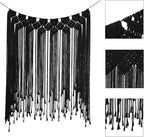 RLoncomix Macrame Wall Hanging Modern Chic Woven Wall Art Tapestry Boho Wedding Living Room Gallery Bedroom Wall Decoration, Black, 39"x 45"