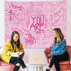 KJHL Quote You Are Wall Tapestry Pink Inspirational Classroom Kids Tapestries Wall Hanging Motivational Positive Affirmations Saying Aesthetic Tapestry for Bedroom Dorm
