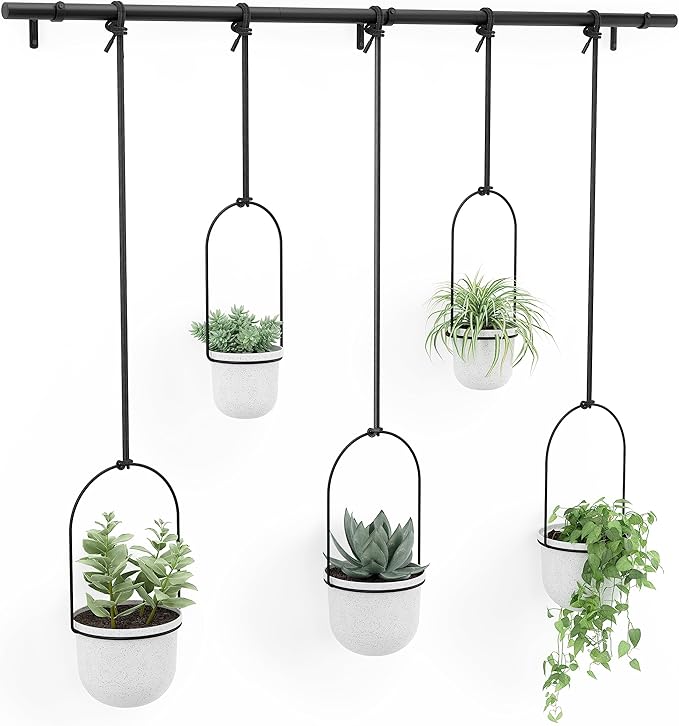 Umbra Triflora Hanging Planter, Set of 5, White (Pack of 3)