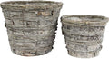 Admired By Nature Grey 6" and 8" w/Soft Liner Rustic Birch Tree Bark Pot